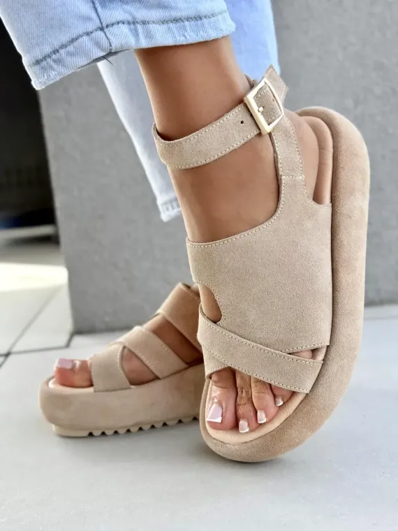 Sandałki damskie OLEKSY ze skóry naturalnej Polskiej produkcji