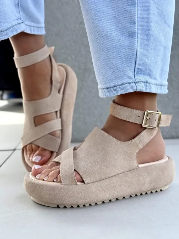 Sandałki damskie OLEKSY ze skóry naturalnej Polskiej produkcji