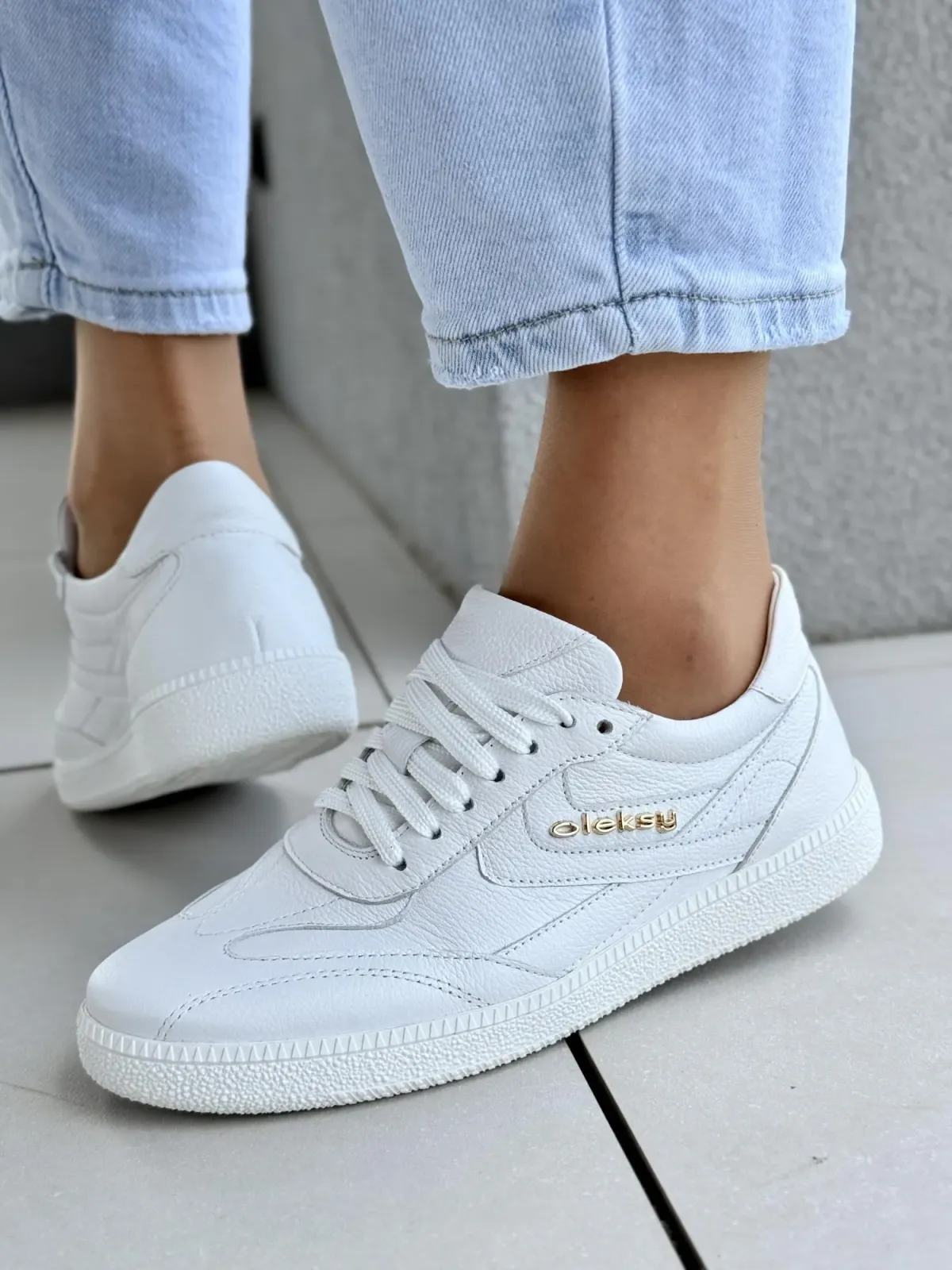 Sneakersy damskie OLEKSY ze skóry naturalnej Polskiej produkcji