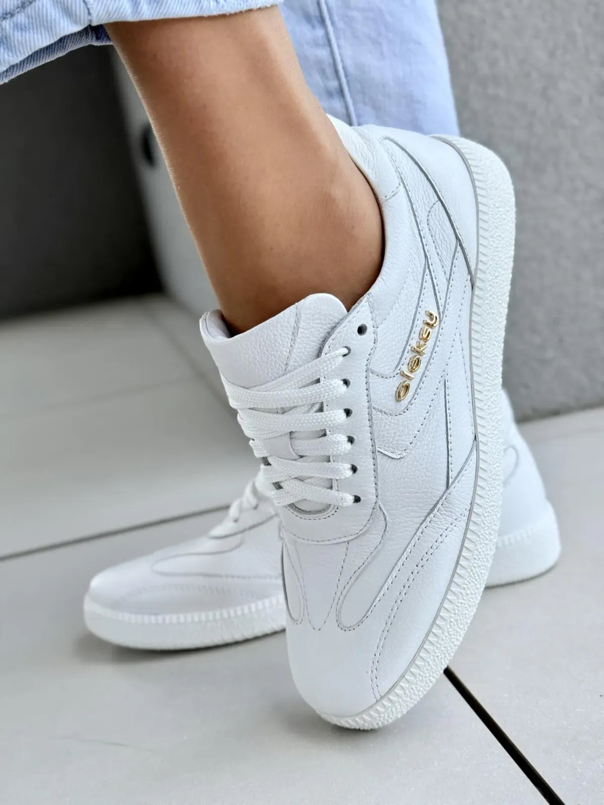 Sneakersy damskie OLEKSY ze skóry naturalnej Polskiej produkcji