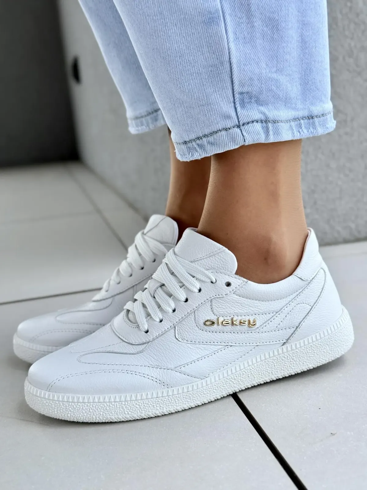 Sneakersy damskie OLEKSY ze skóry naturalnej Polskiej produkcji