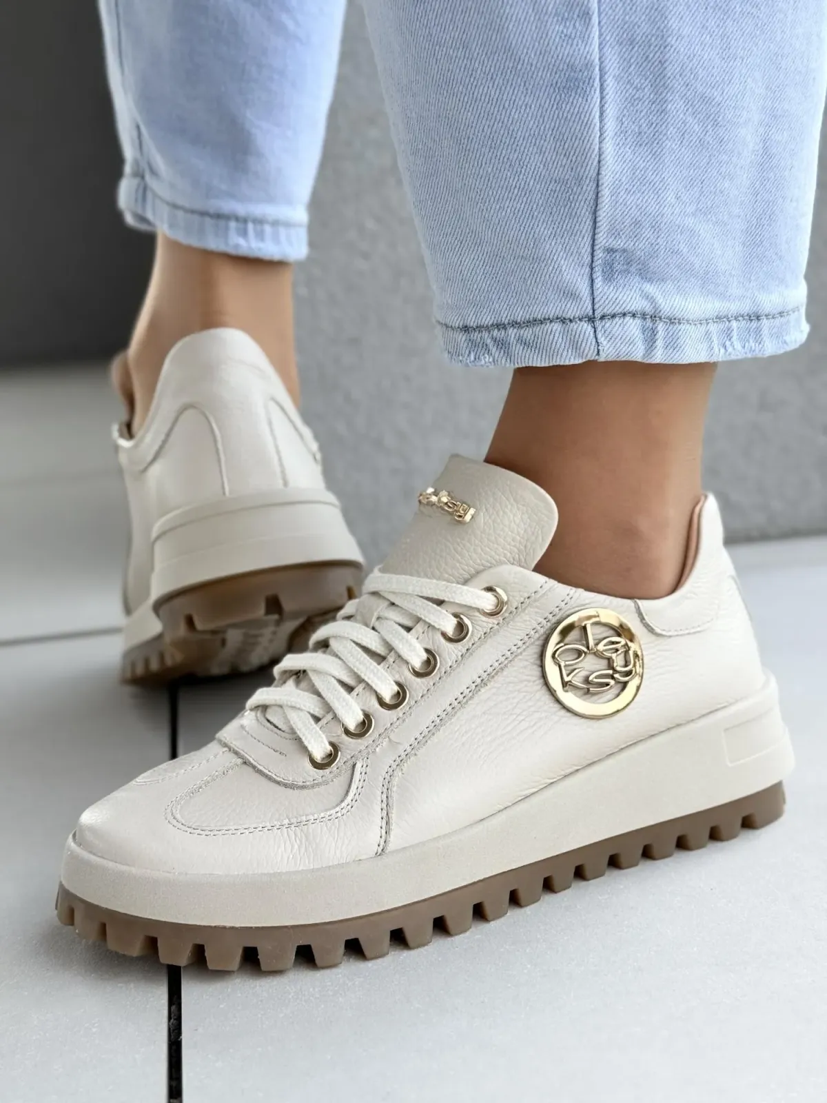 Sneakersy damskie OLEKSY ze skóry naturalnej Polskiej produkcji