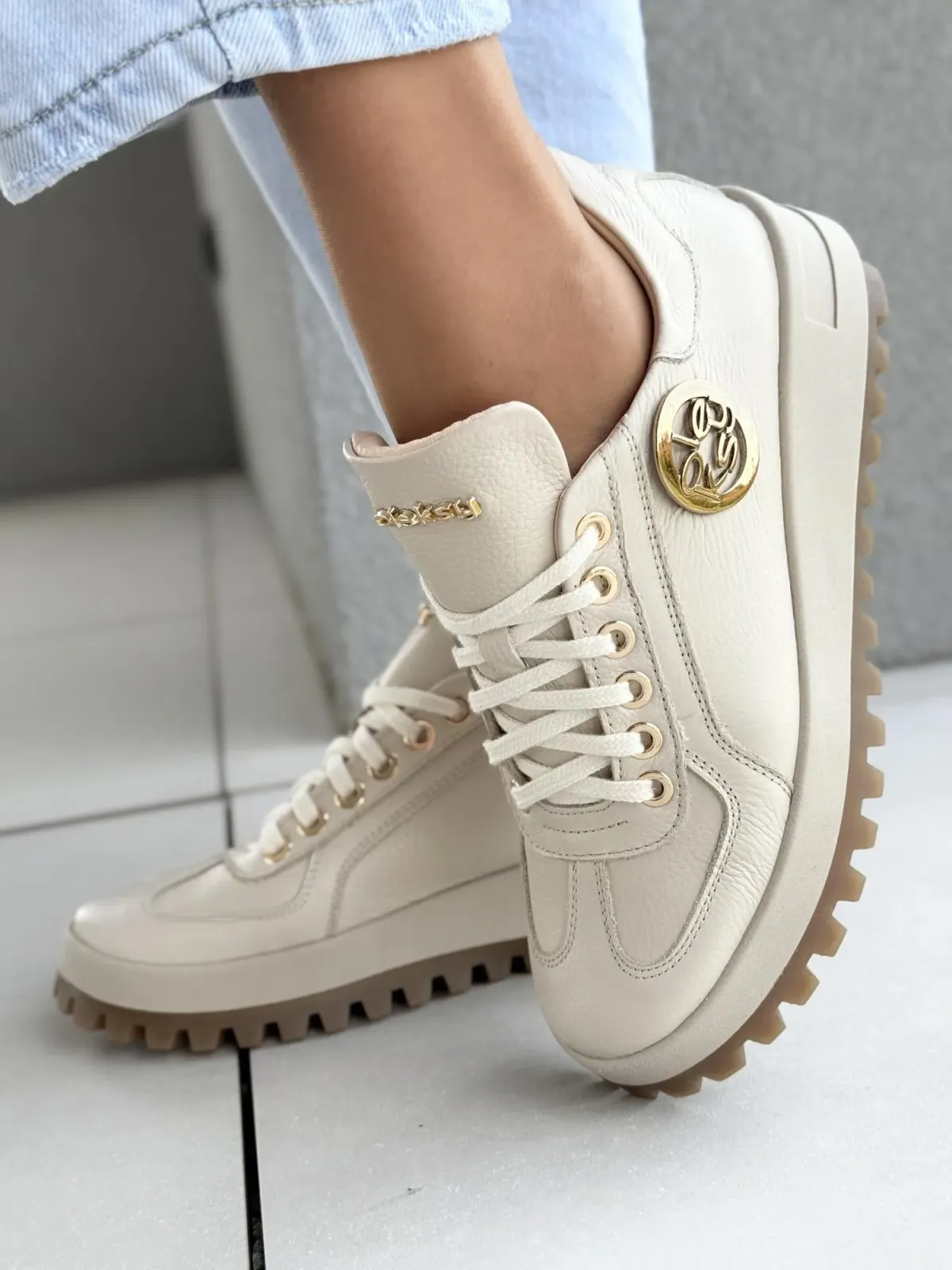 Sneakersy damskie OLEKSY ze skóry naturalnej Polskiej produkcji