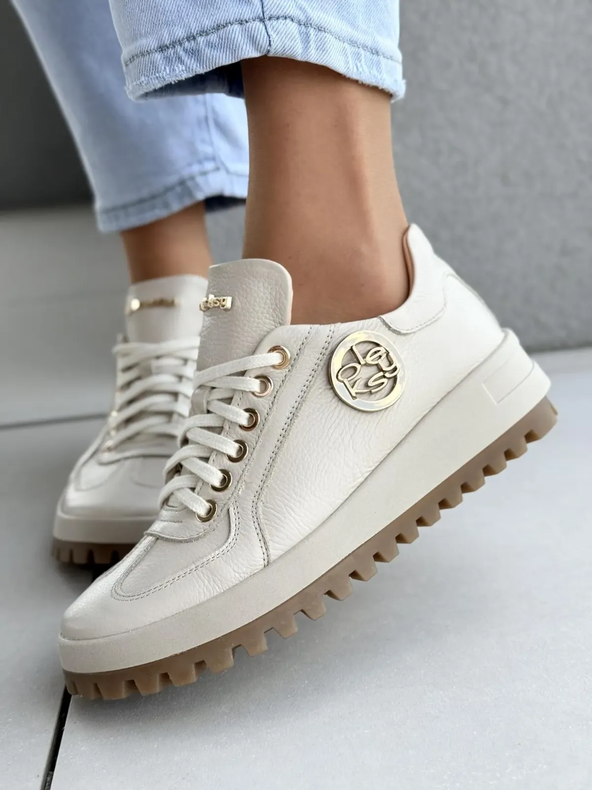 Sneakersy damskie OLEKSY ze skóry naturalnej Polskiej produkcji