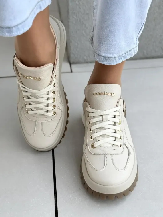 Sneakersy damskie OLEKSY ze skóry naturalnej Polskiej produkcji