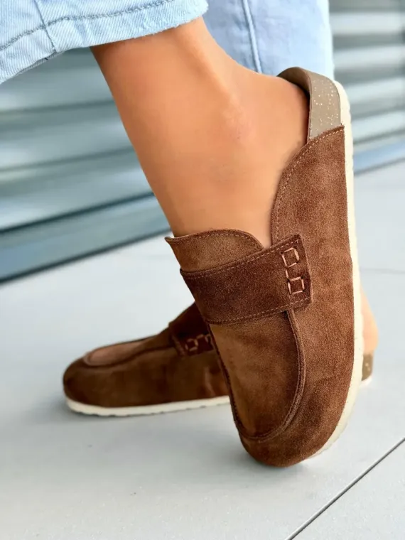 Klapki damskie OLEKSY ze skóry naturalnej Polskiej produkcji