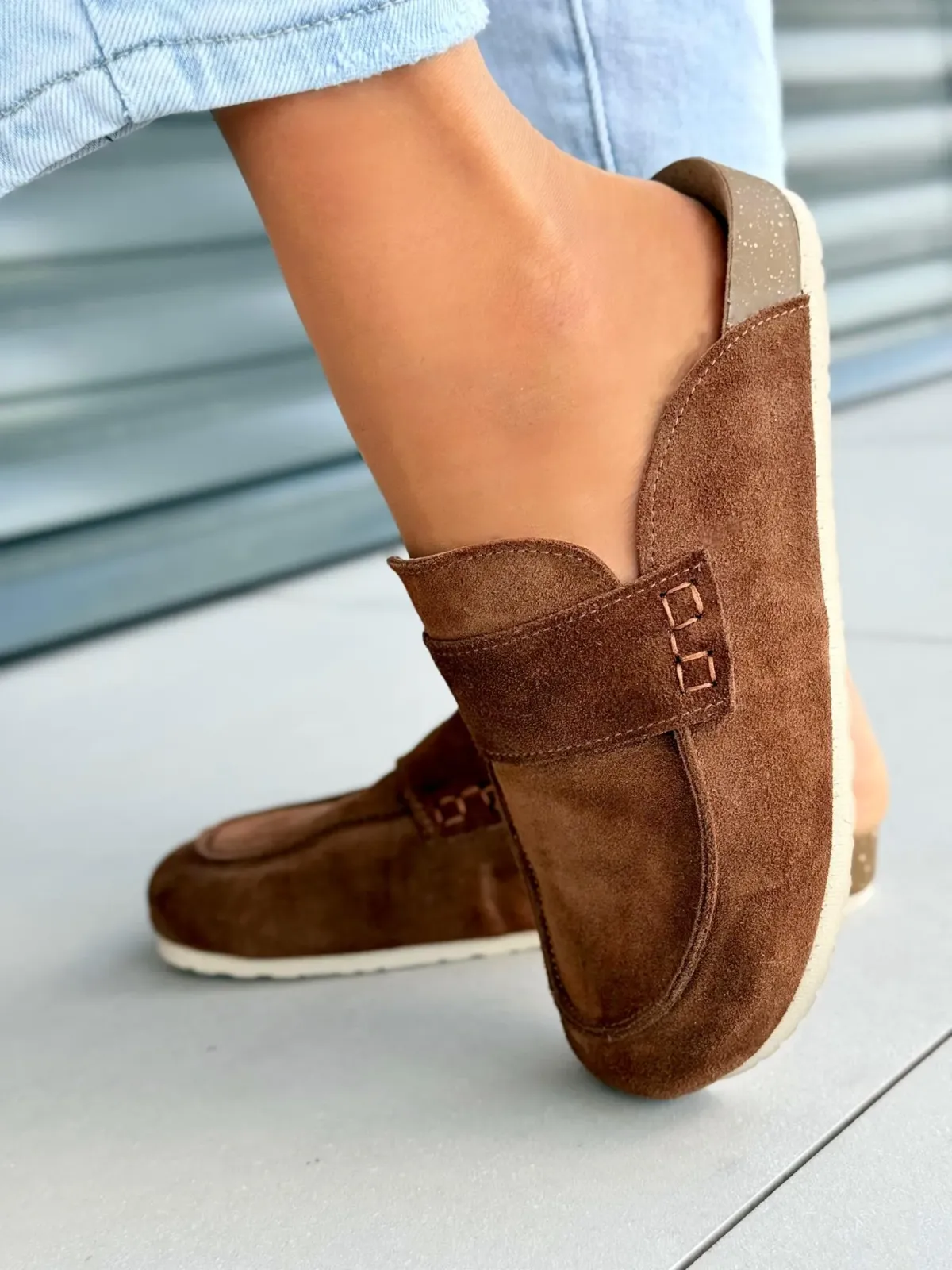 Klapki damskie OLEKSY ze skóry naturalnej Polskiej produkcji