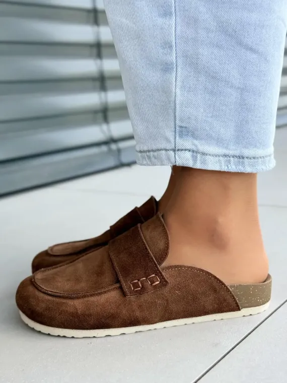 Klapki damskie OLEKSY ze skóry naturalnej Polskiej produkcji