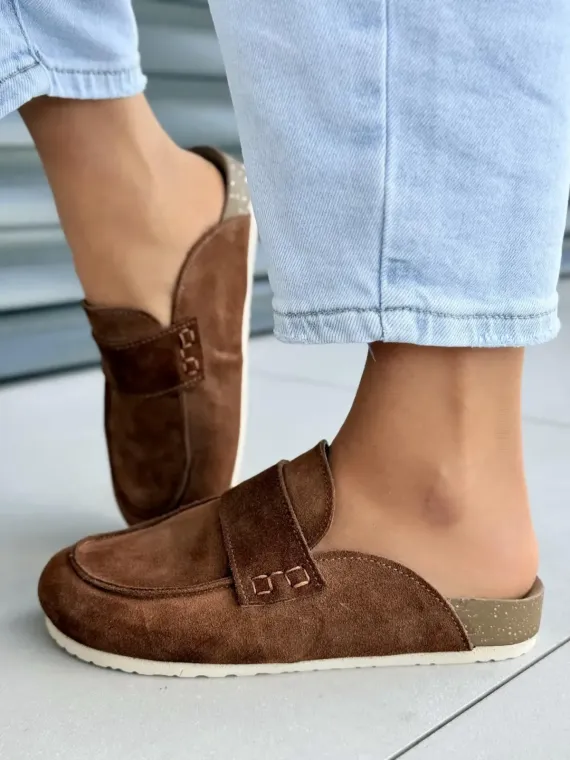 Klapki damskie OLEKSY ze skóry naturalnej Polskiej produkcji