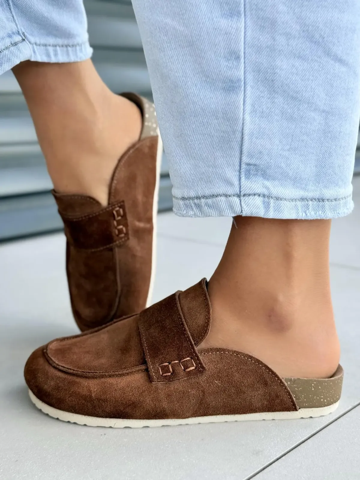 Klapki damskie OLEKSY ze skóry naturalnej Polskiej produkcji