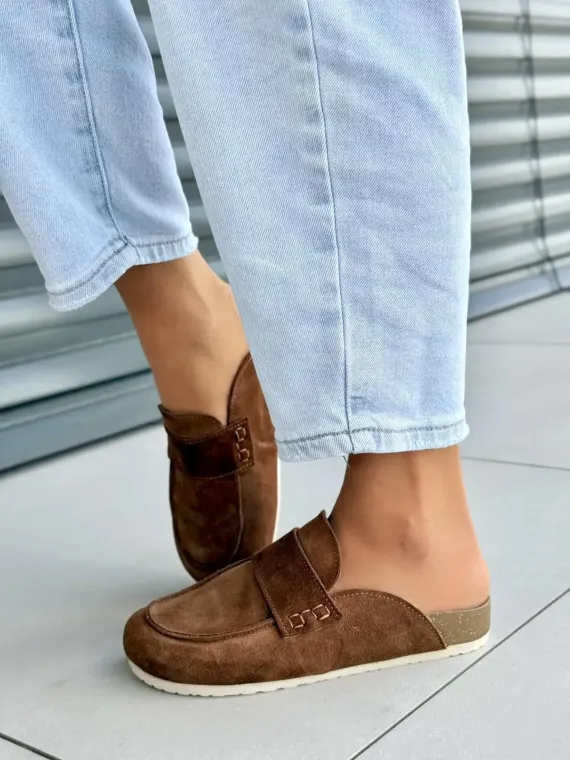 Klapki damskie OLEKSY ze skóry naturalnej Polskiej produkcji