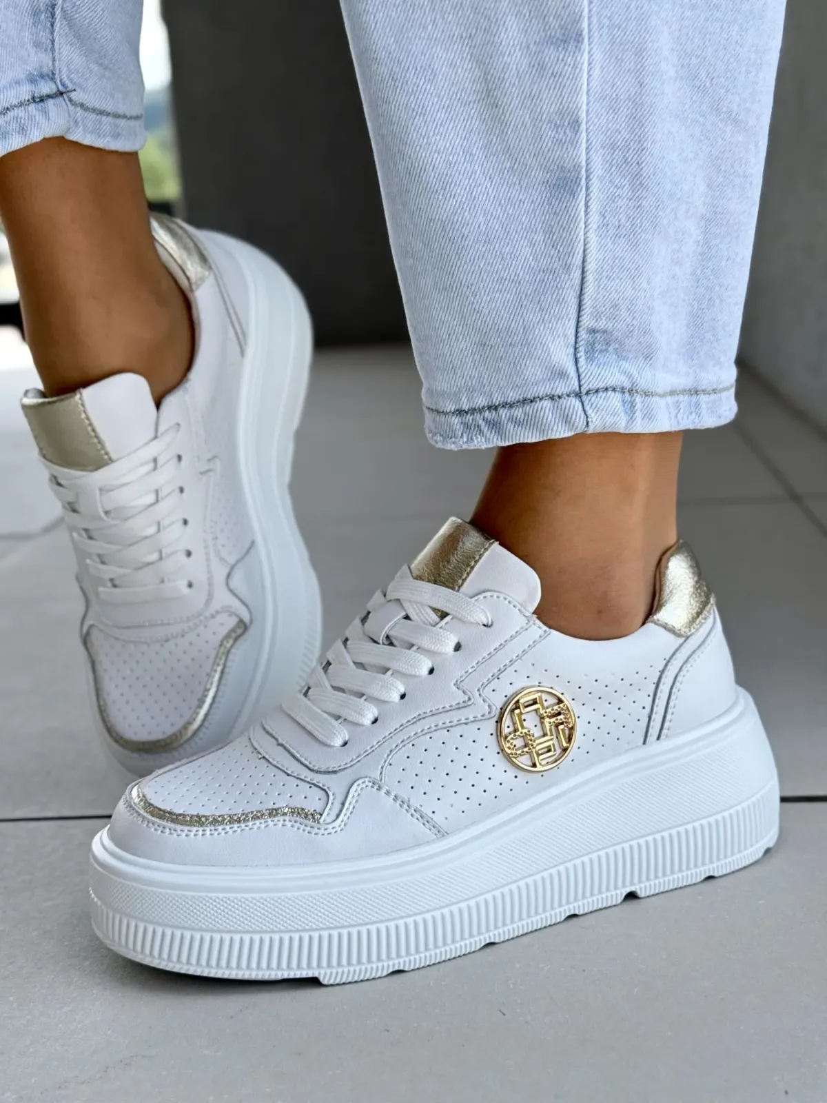 Sneakersy damskie ze skóry naturalnej