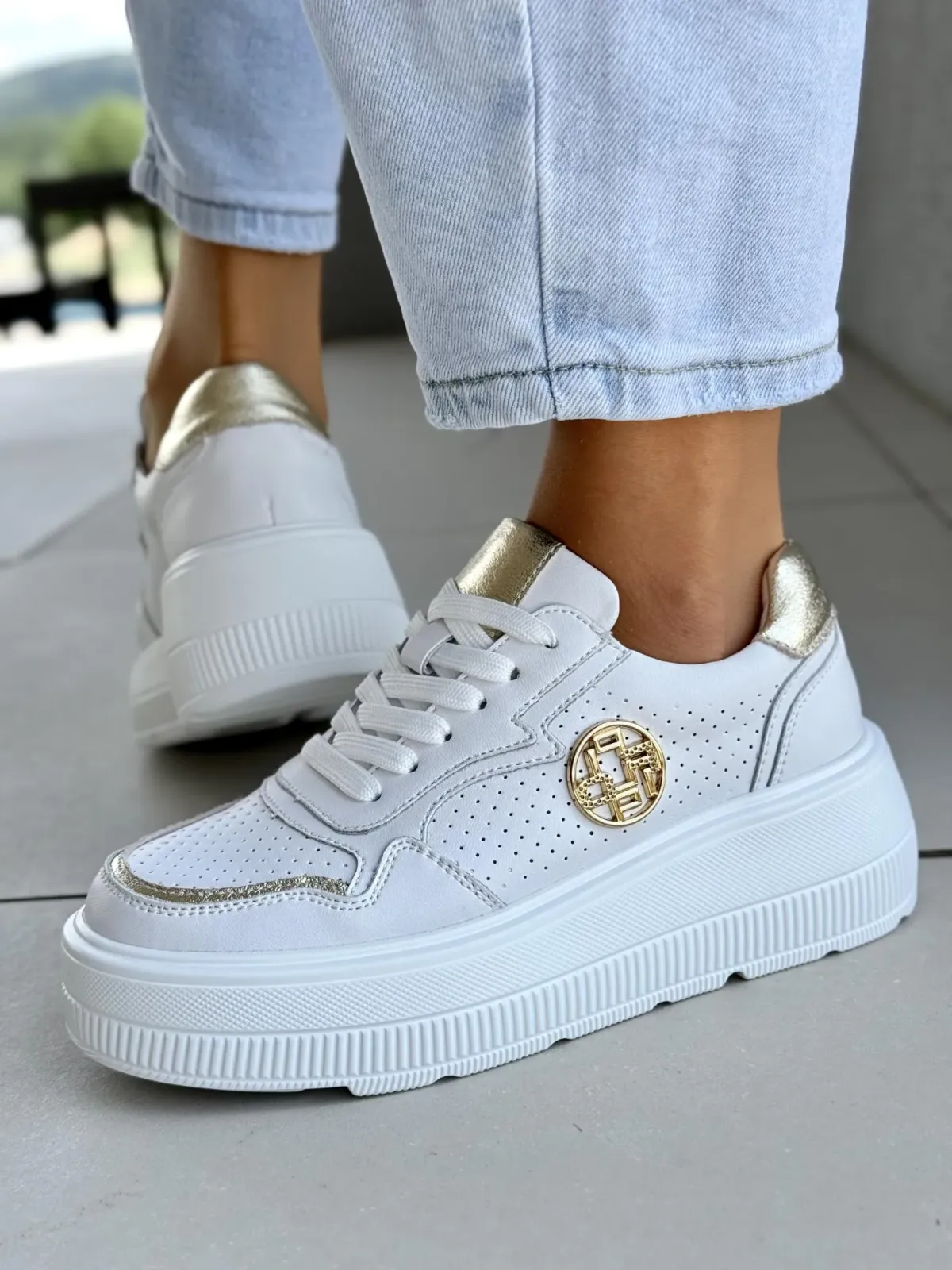 Sneakersy damskie ze skóry naturalnej