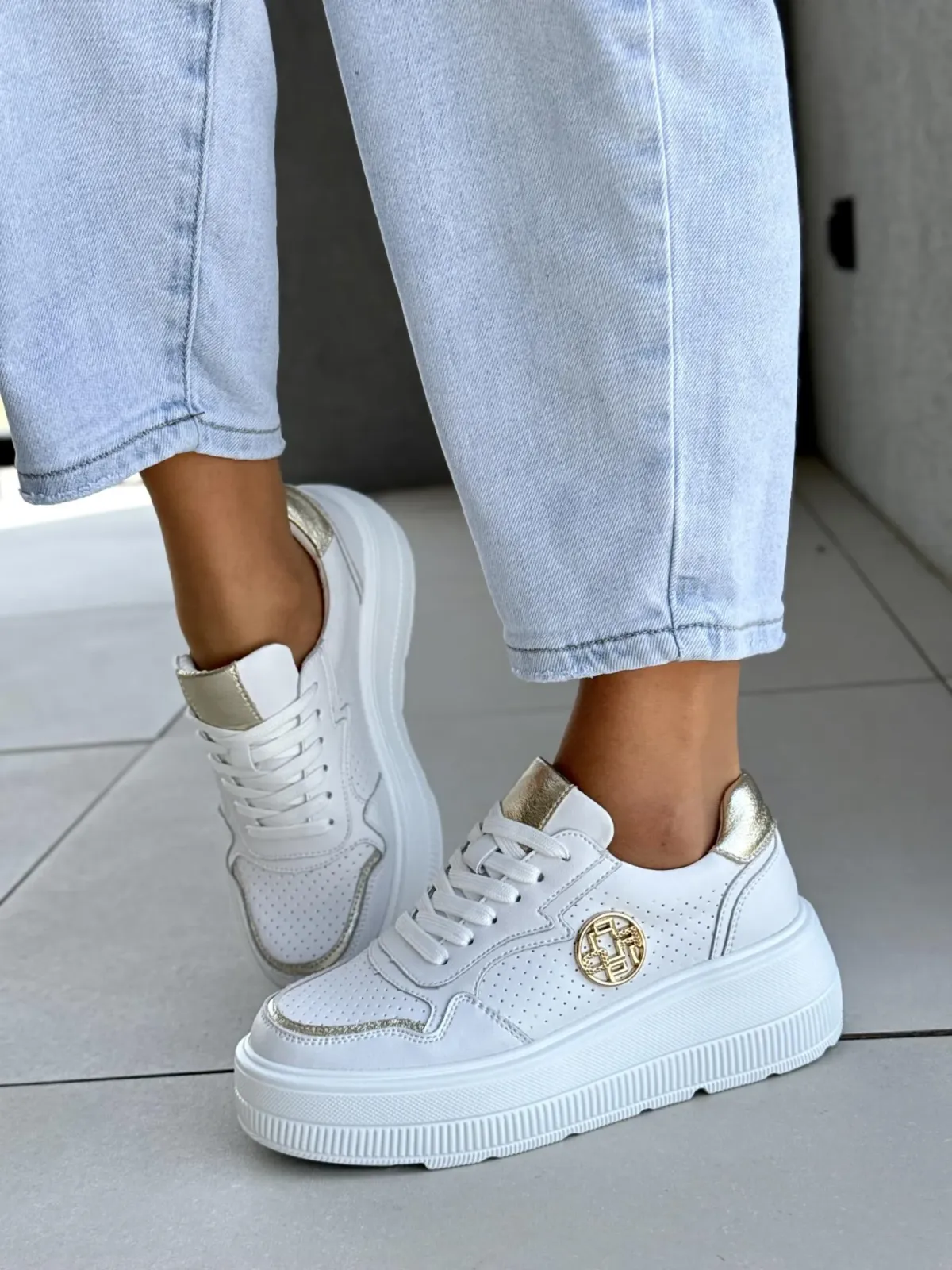 Sneakersy damskie ze skóry naturalnej