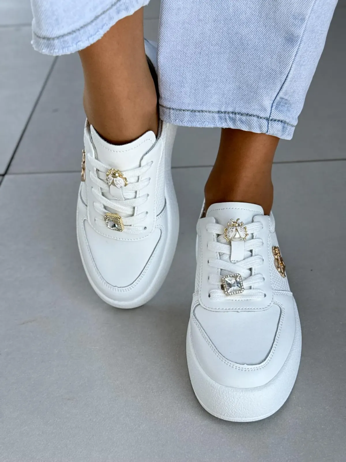 Sneakersy damskie ze skóry naturalnej