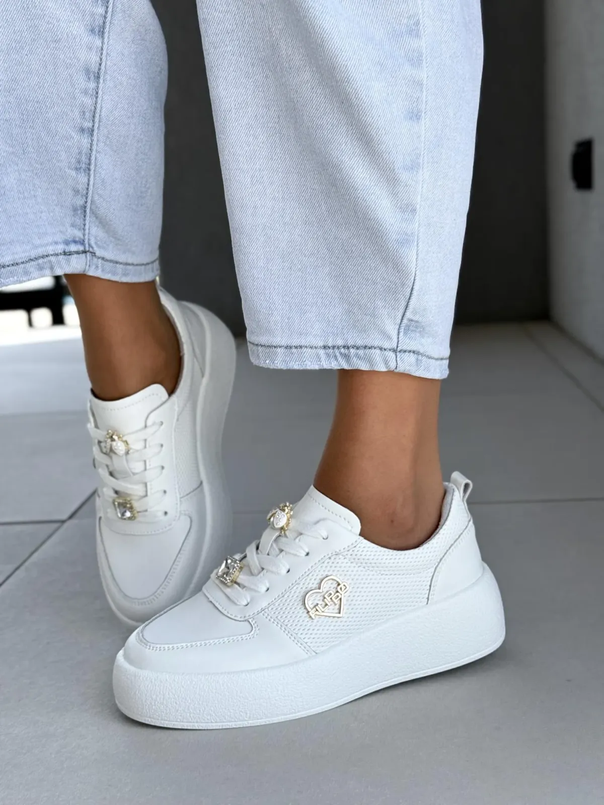 Sneakersy damskie ze skóry naturalnej