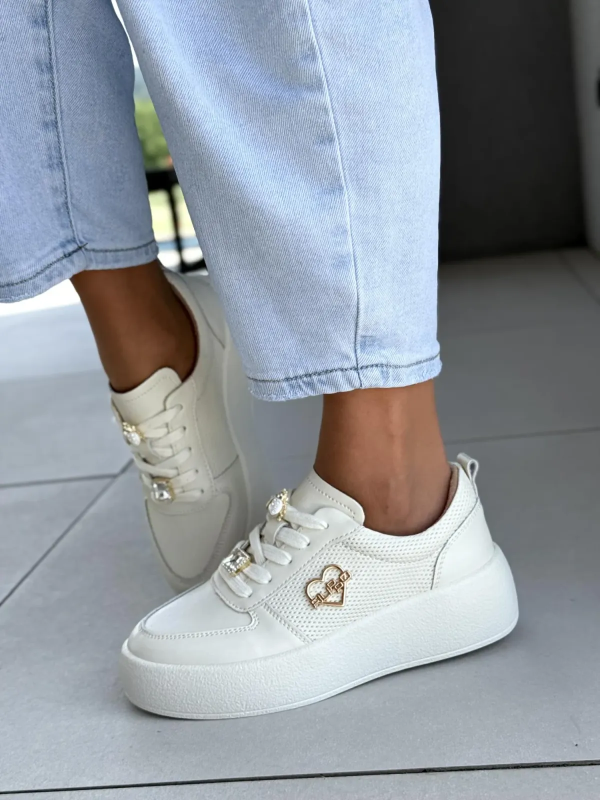 Sneakersy damskie ze skóry naturalnej