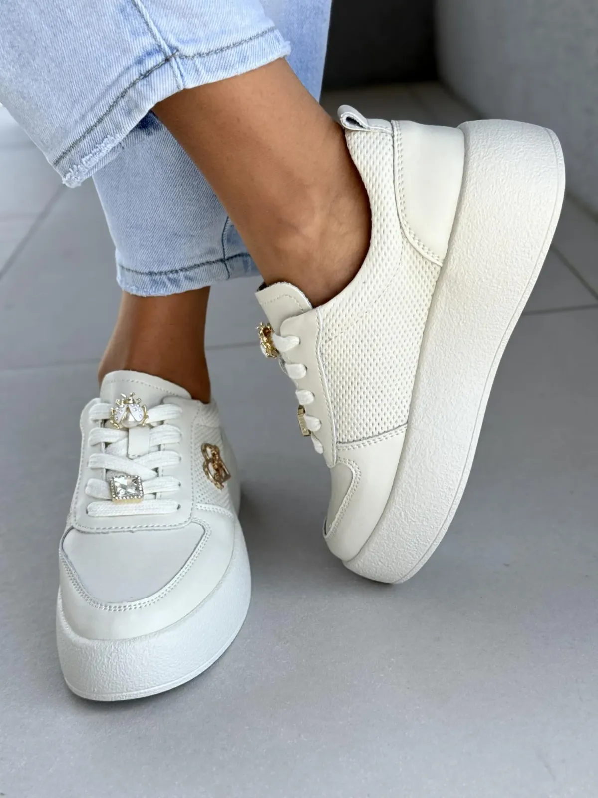 Sneakersy damskie ze skóry naturalnej