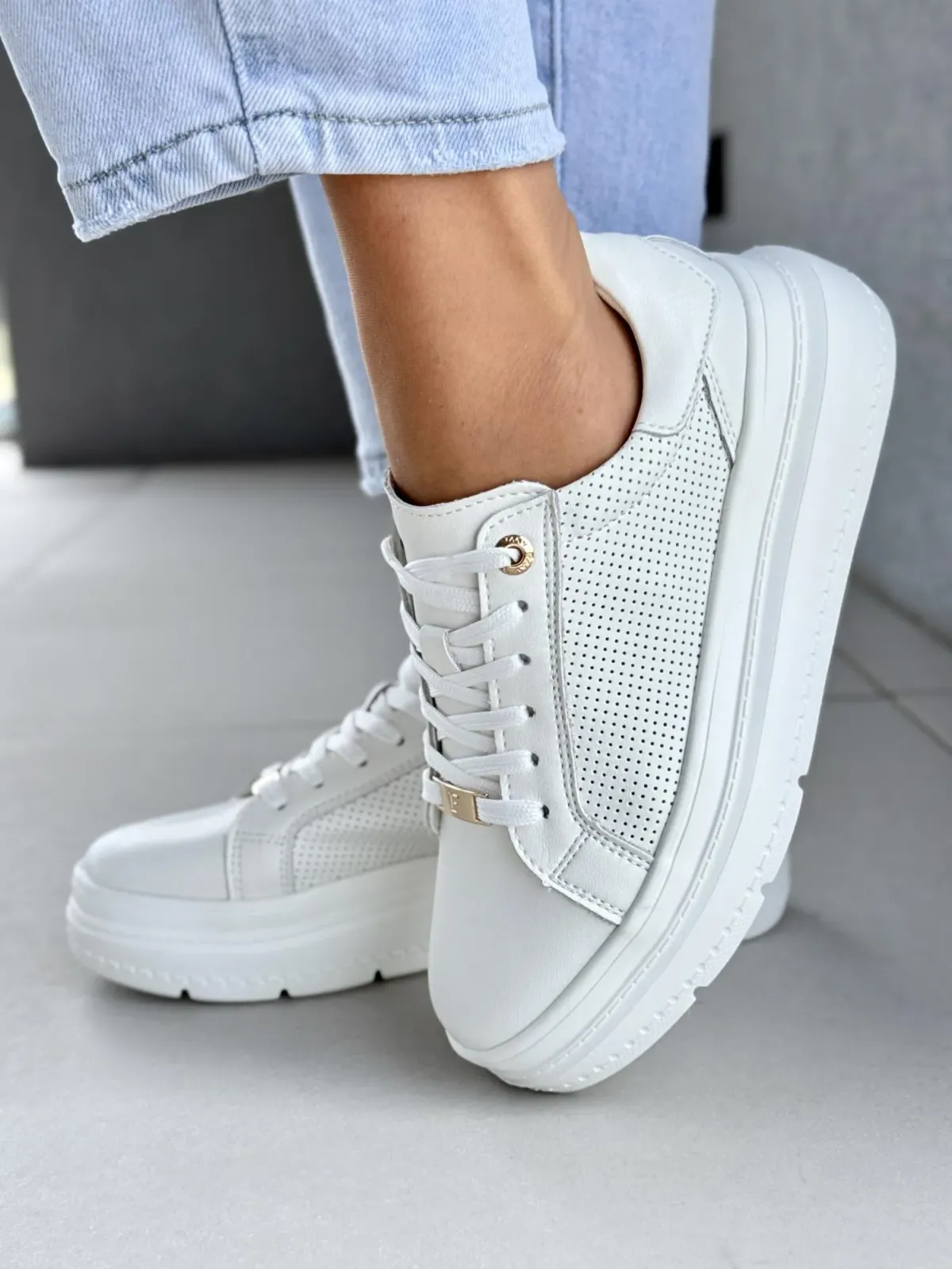 Sneakersy damskie ze skóry naturalnej