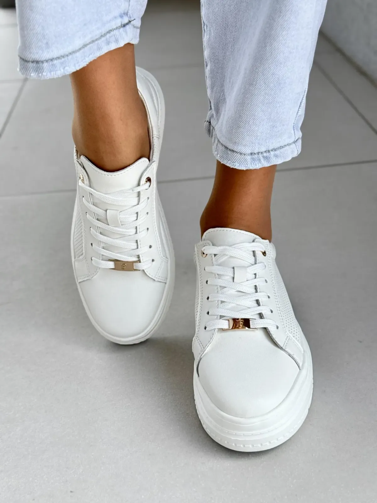 Sneakersy damskie ze skóry naturalnej