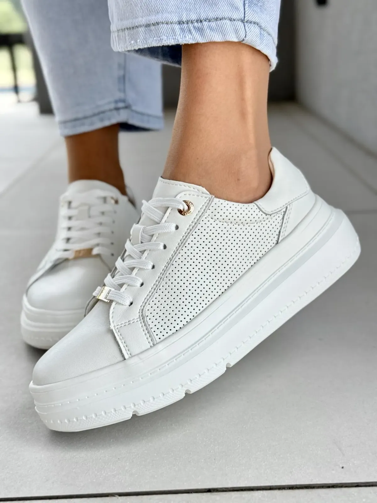 Sneakersy damskie ze skóry naturalnej