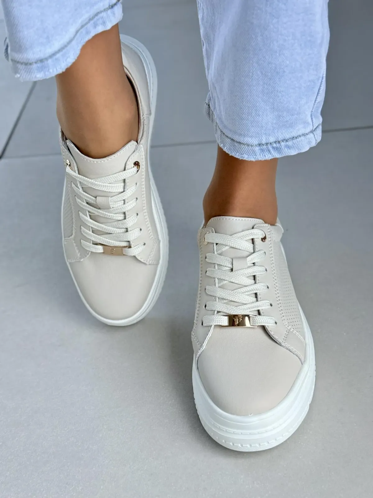 Sneakersy damskie ze skóry naturalnej