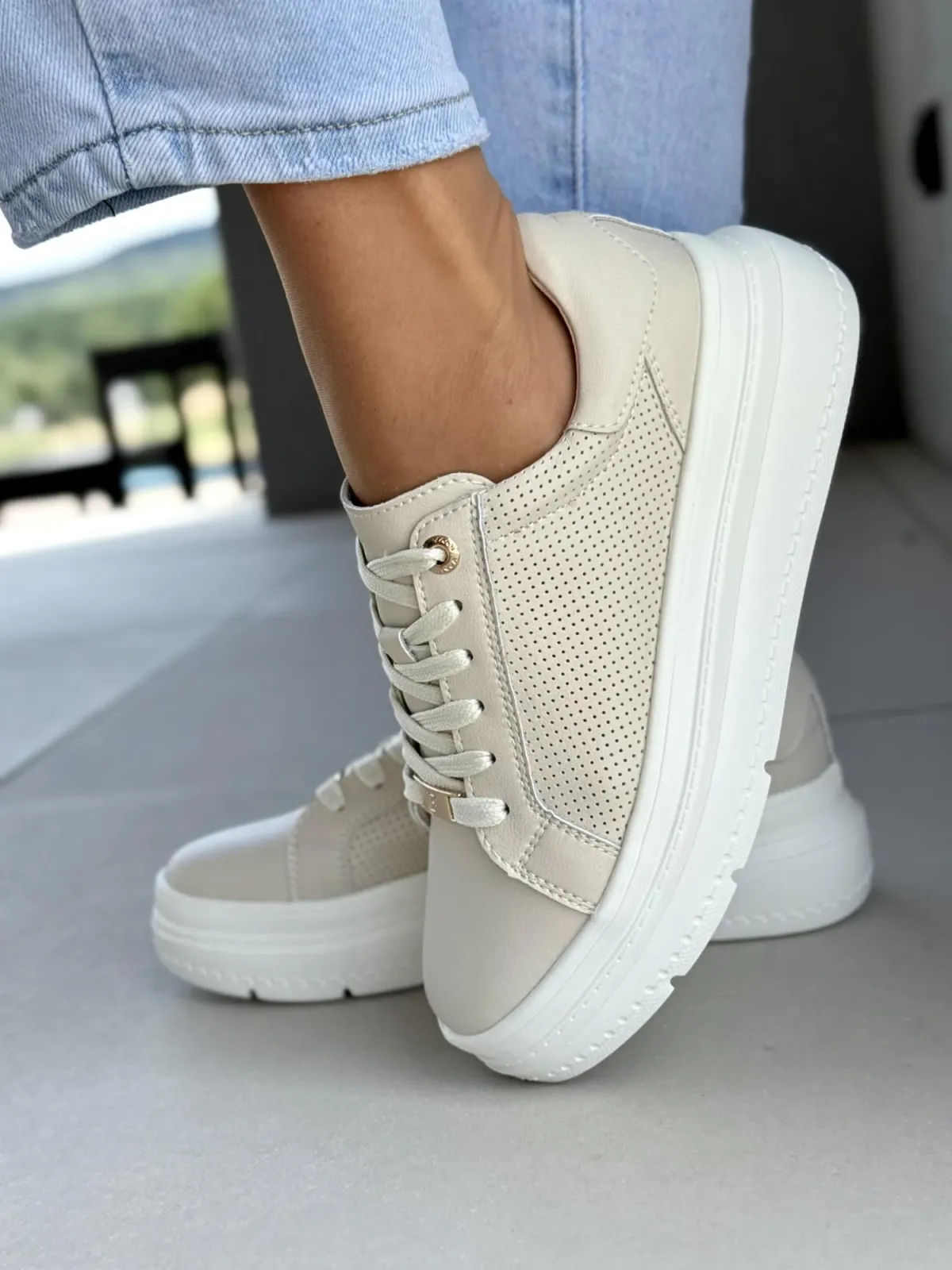 Sneakersy damskie ze skóry naturalnej