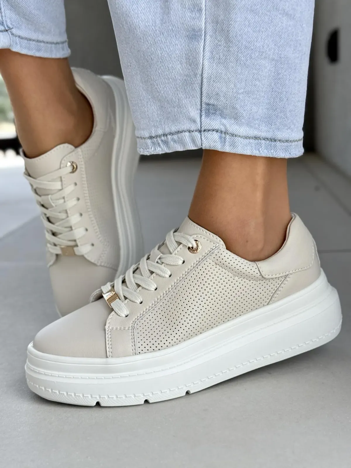 Sneakersy damskie ze skóry naturalnej