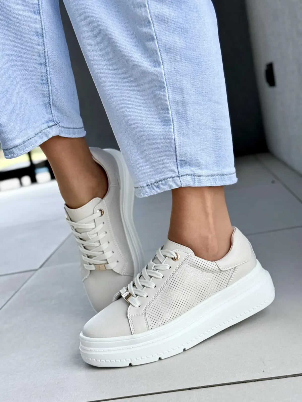 Sneakersy damskie ze skóry naturalnej