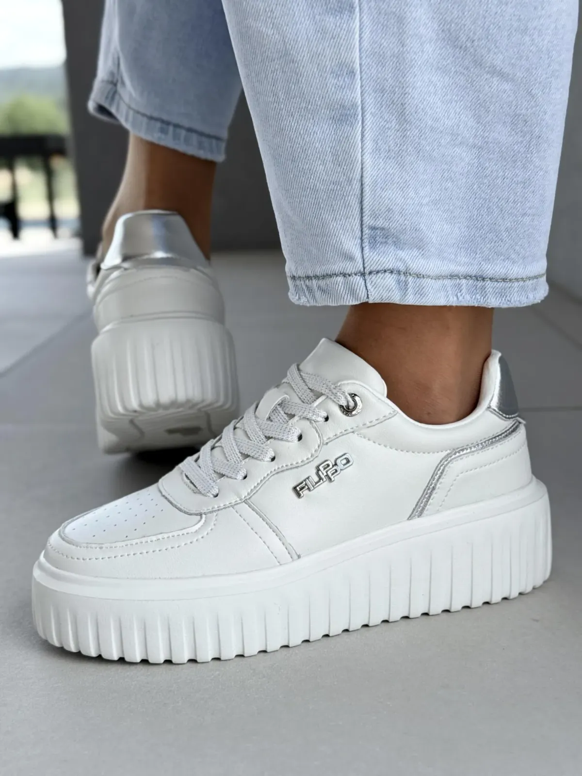 Sneakersy damskie ze skóry naturalnej