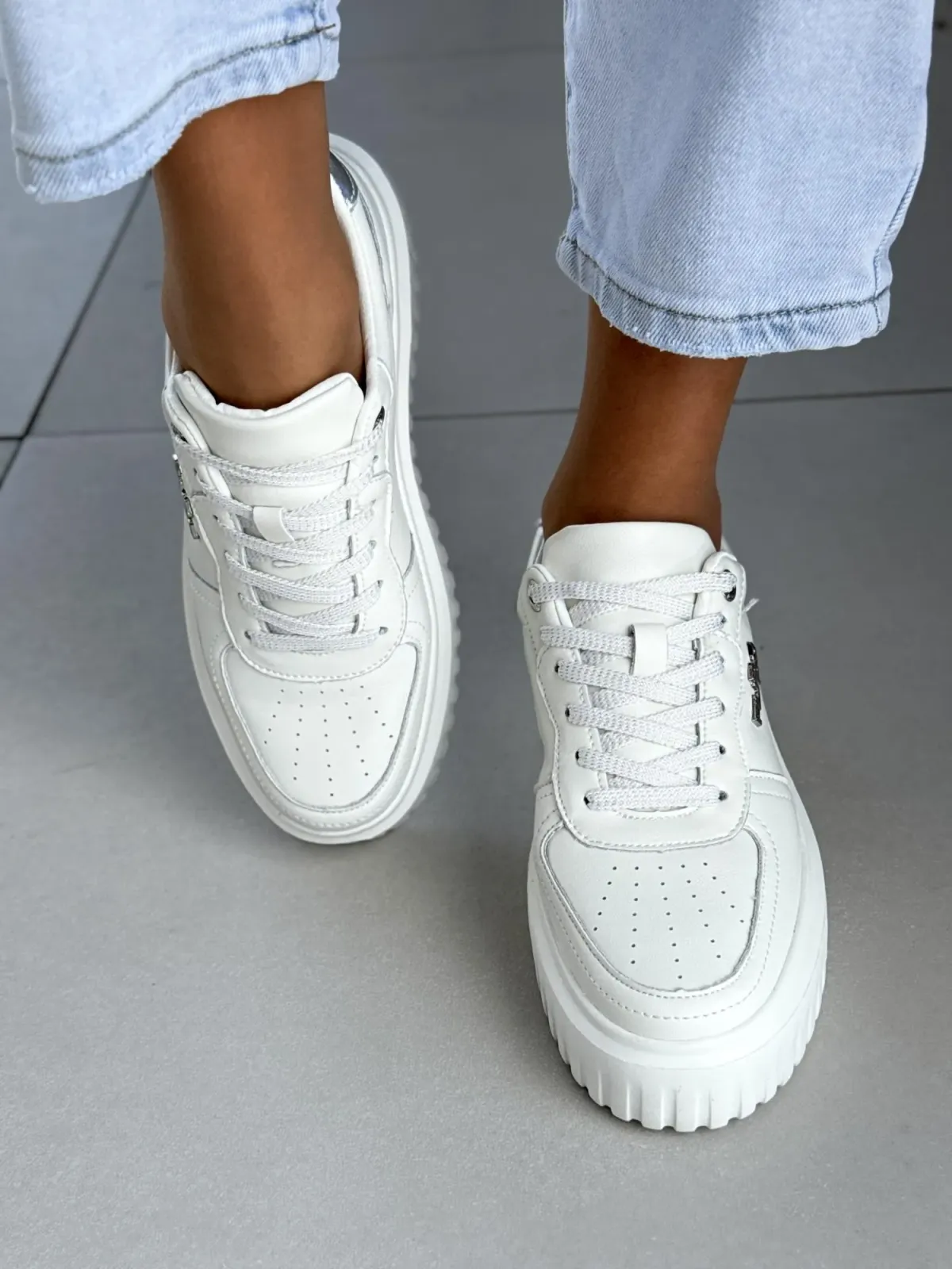 Sneakersy damskie ze skóry naturalnej