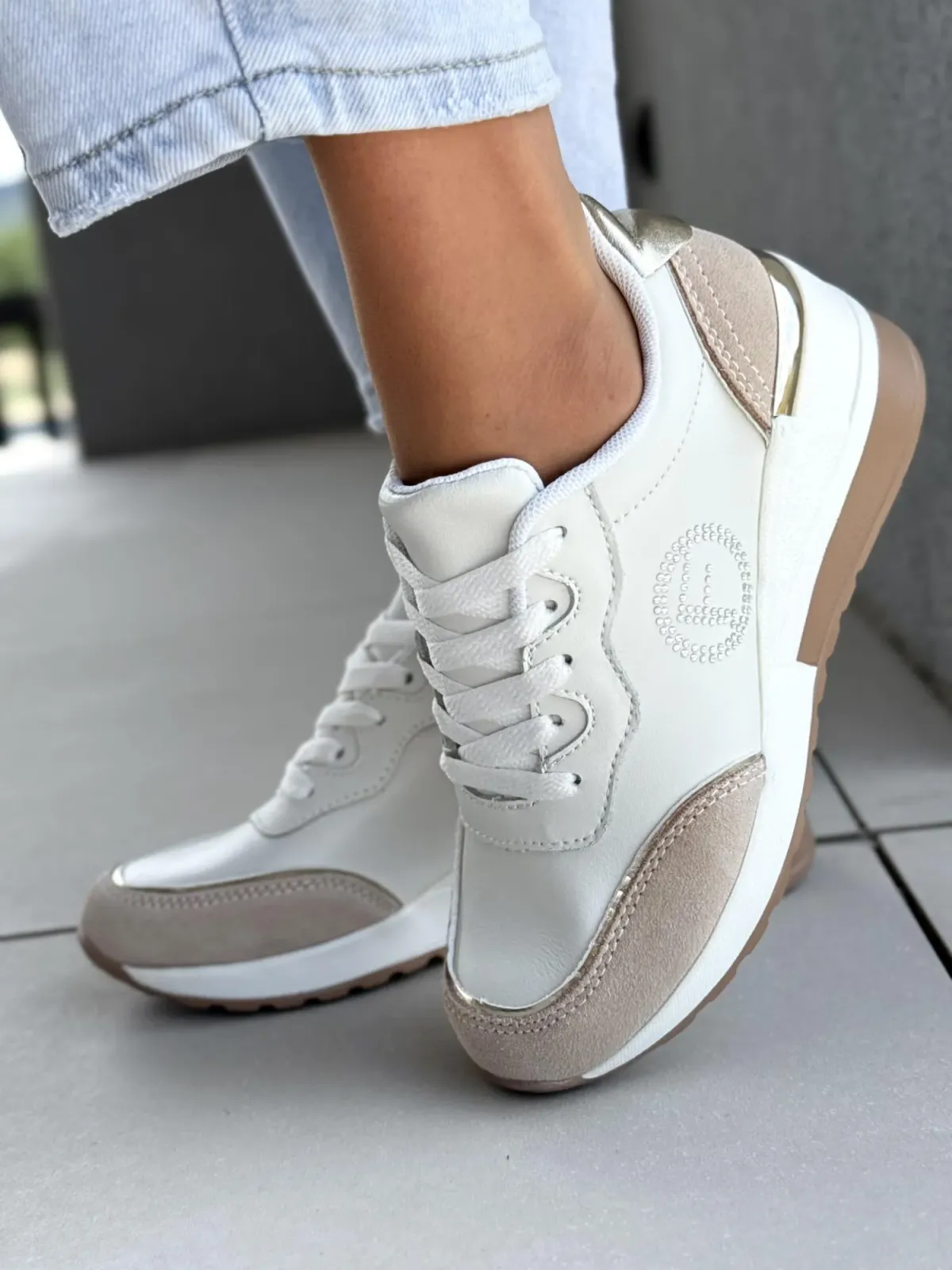 Sneakersy damskie ze skóry naturalnej