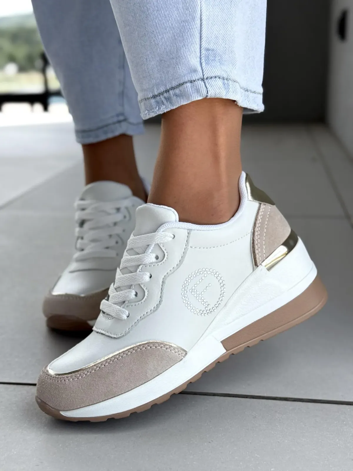 Sneakersy damskie ze skóry naturalnej