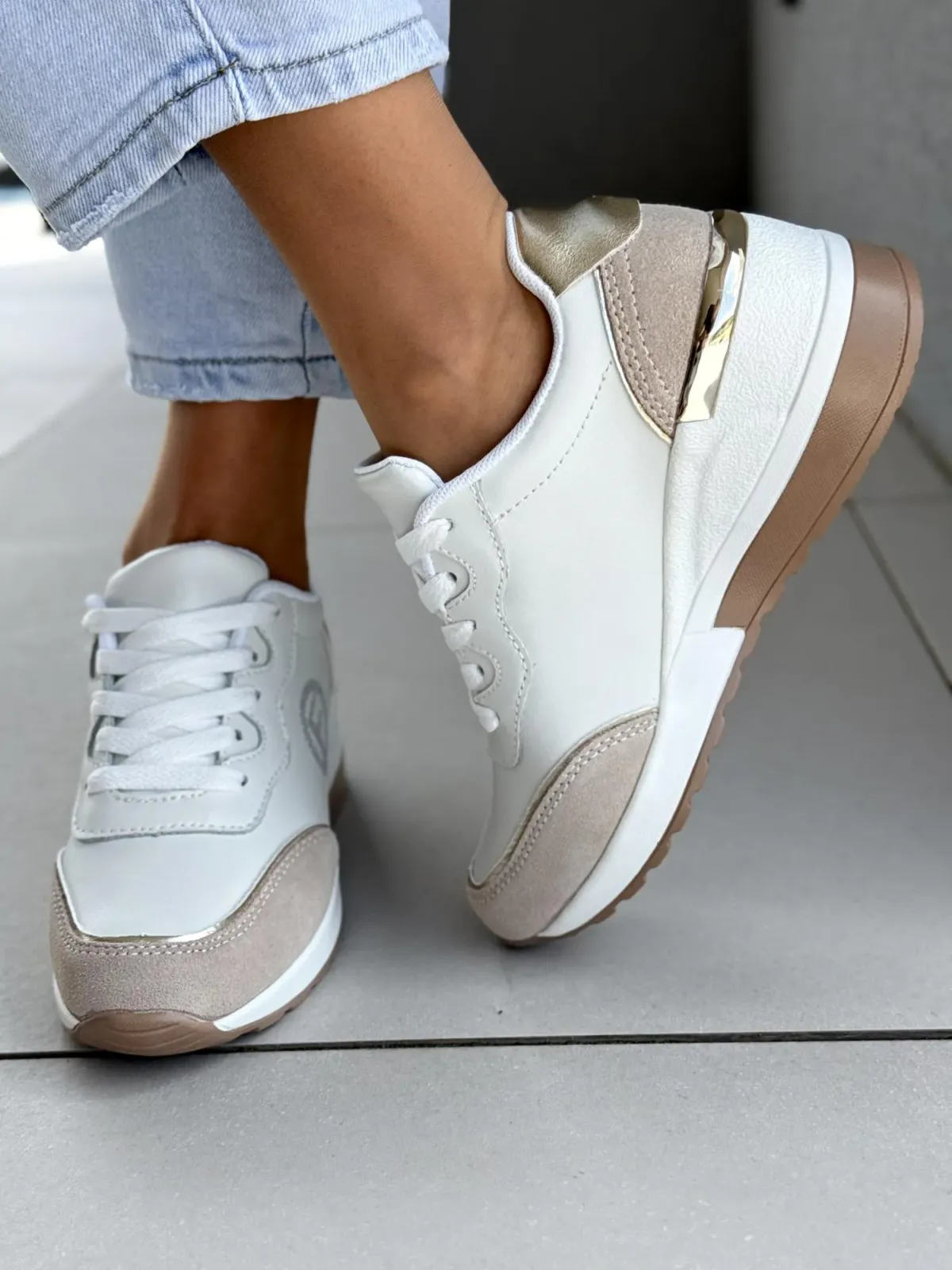 Sneakersy damskie ze skóry naturalnej