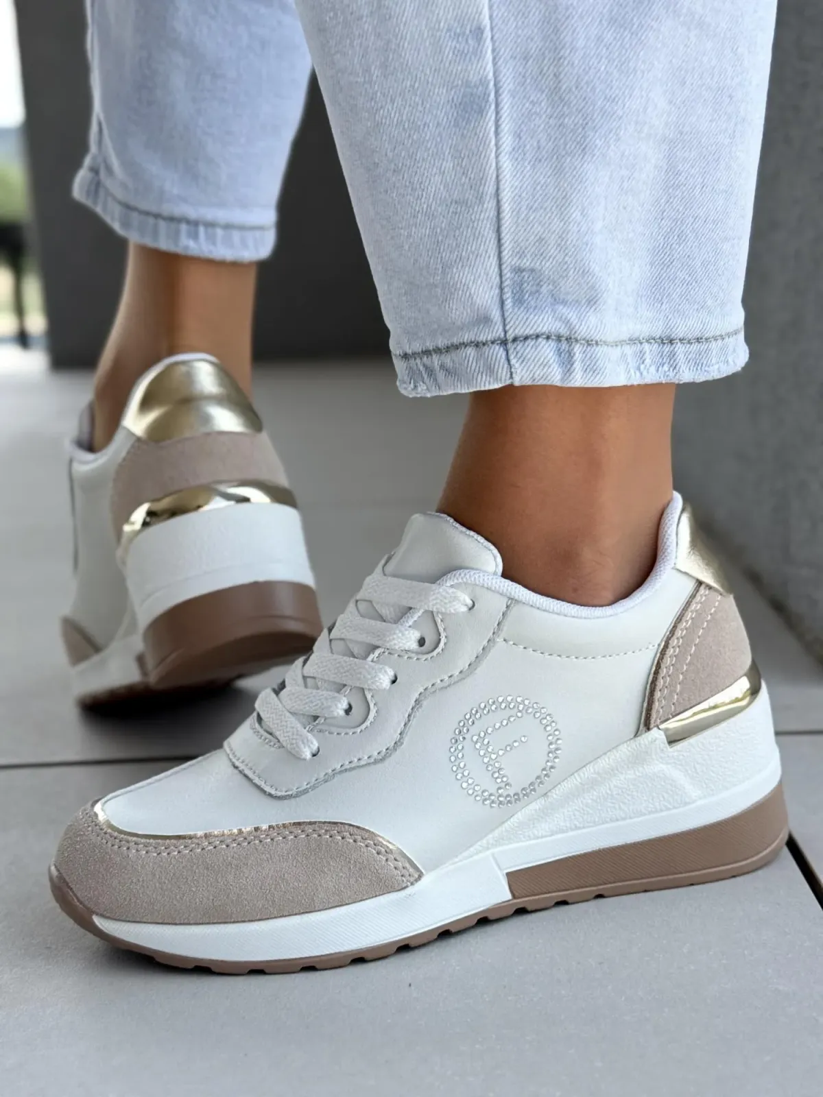 Sneakersy damskie ze skóry naturalnej