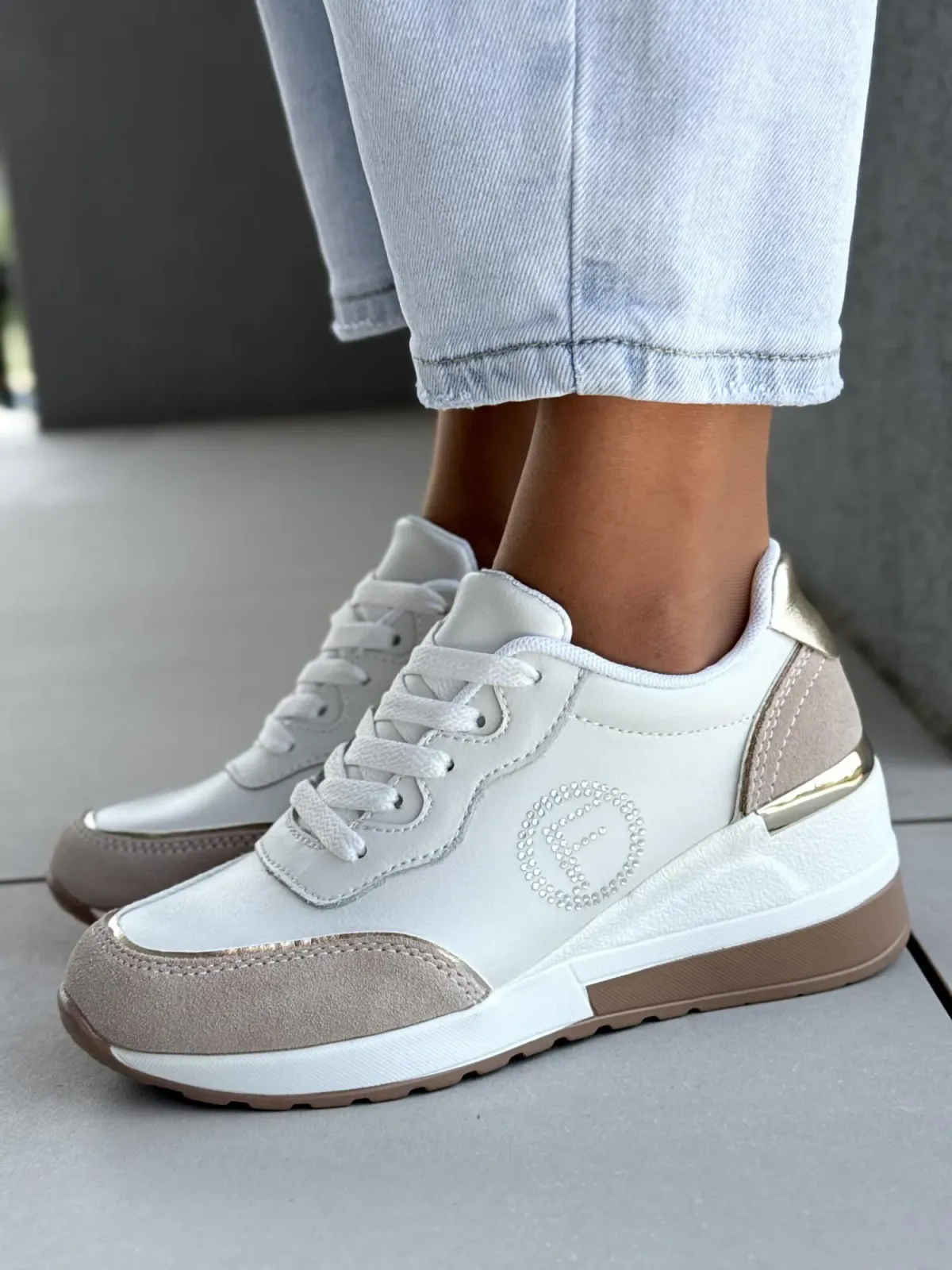 Sneakersy damskie ze skóry naturalnej