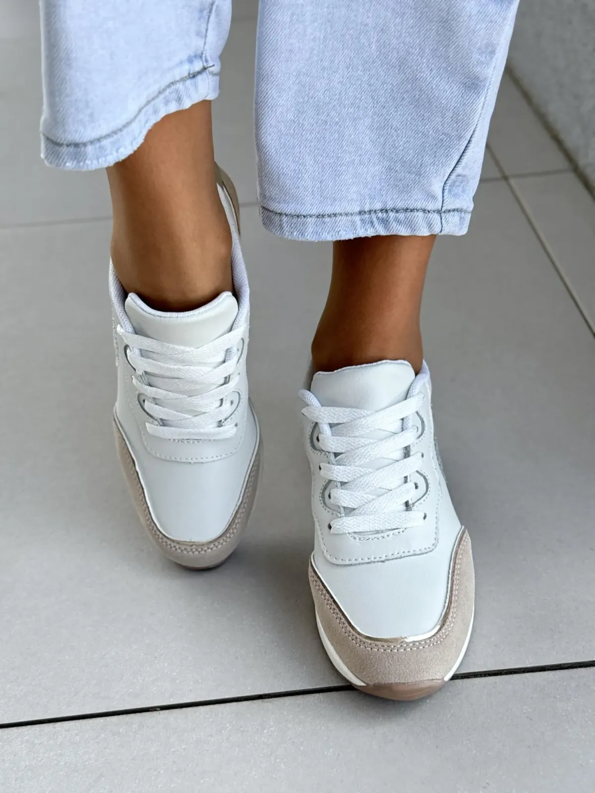 Sneakersy damskie ze skóry naturalnej