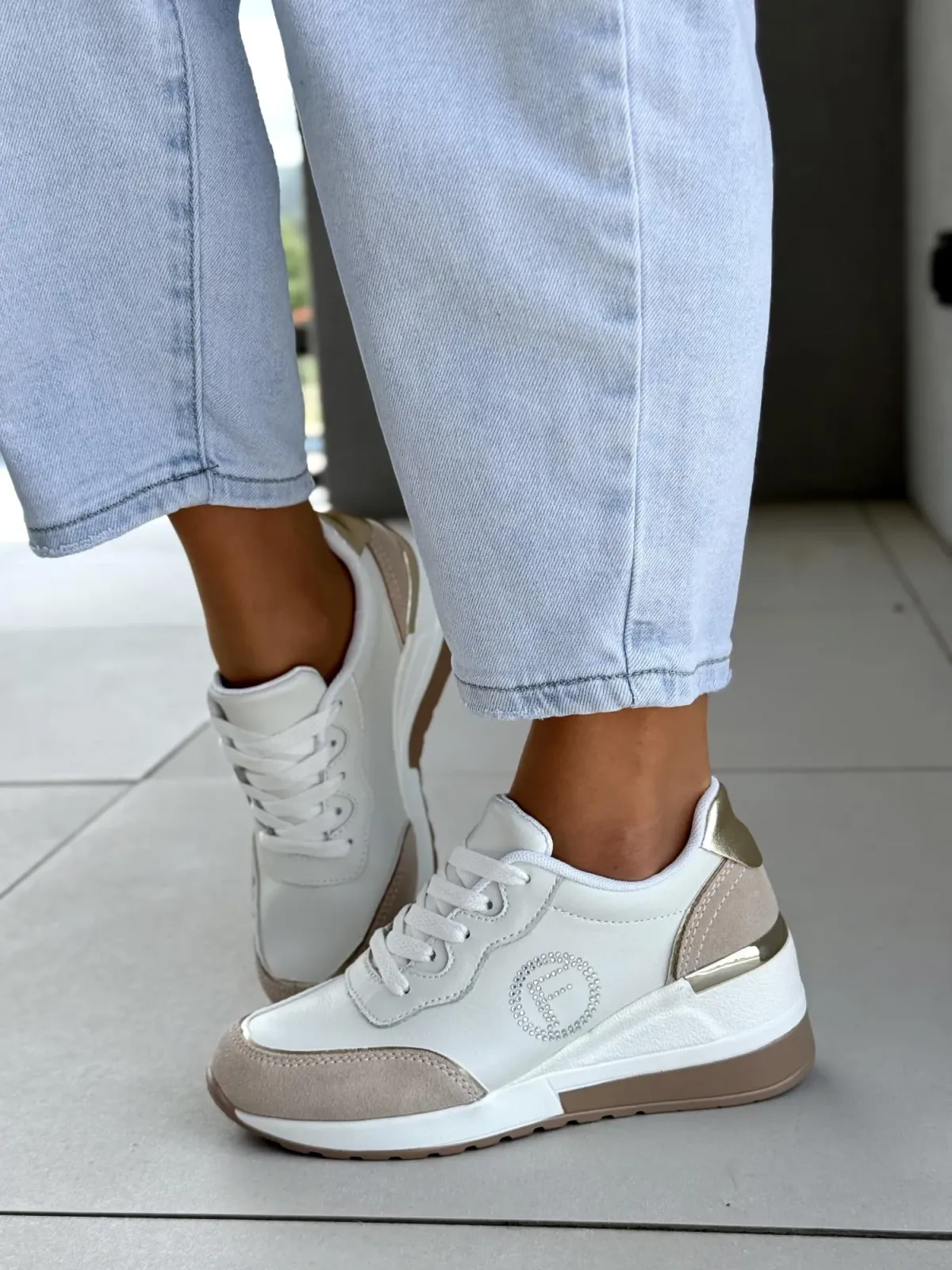 Sneakersy damskie ze skóry naturalnej