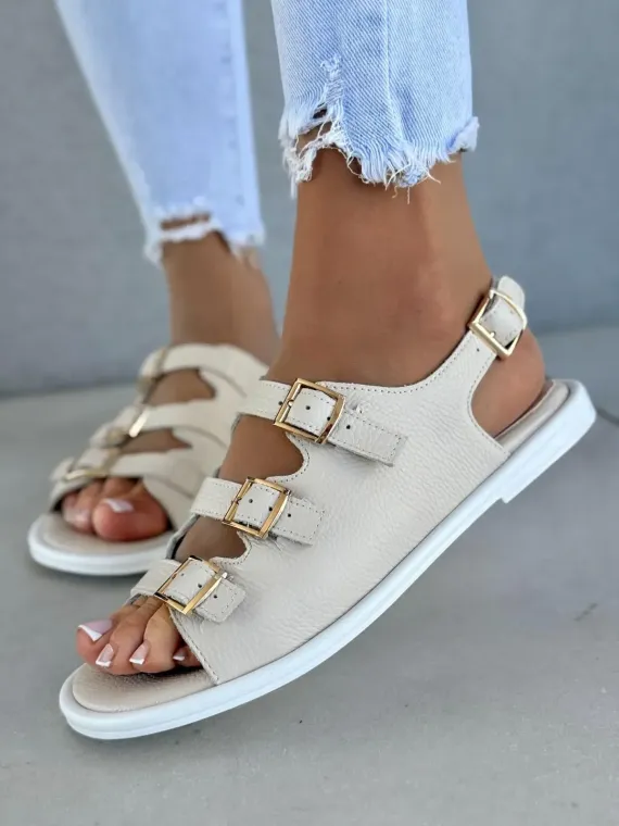 Sandałki damskie OLEKSY ze skóry naturalnej Polskiej produkcji