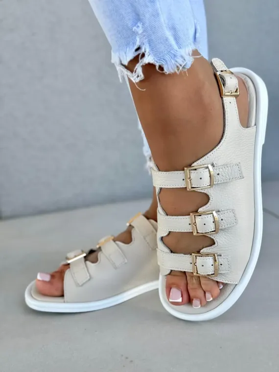 Sandałki damskie OLEKSY ze skóry naturalnej Polskiej produkcji