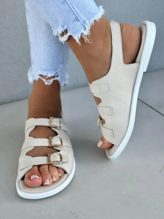 Sandałki damskie OLEKSY ze skóry naturalnej Polskiej produkcji