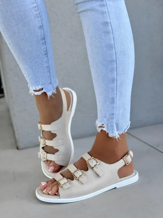 Sandałki damskie OLEKSY ze skóry naturalnej Polskiej produkcji