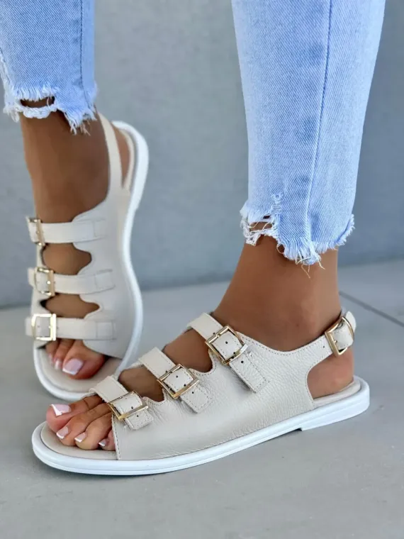 Sandałki damskie OLEKSY ze skóry naturalnej Polskiej produkcji