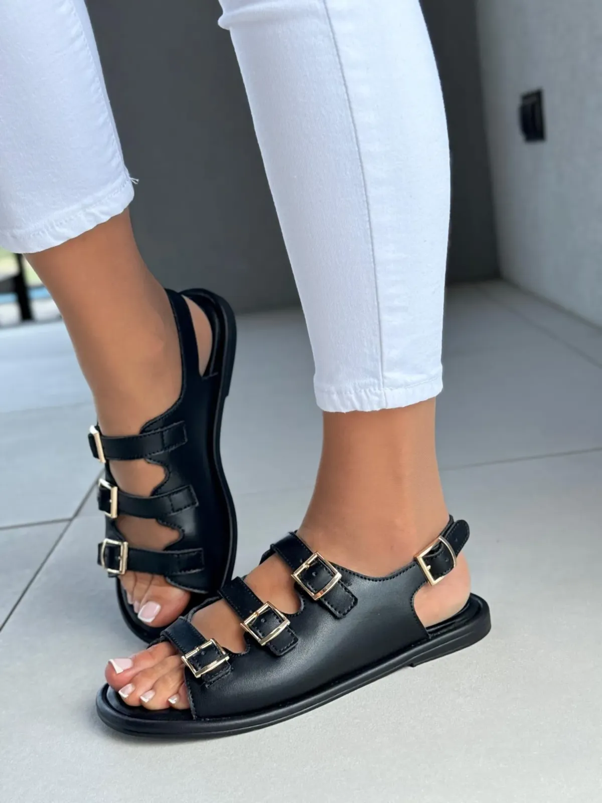 Sandałki damskie OLEKSY ze skóry naturalnej Polskiej produkcji