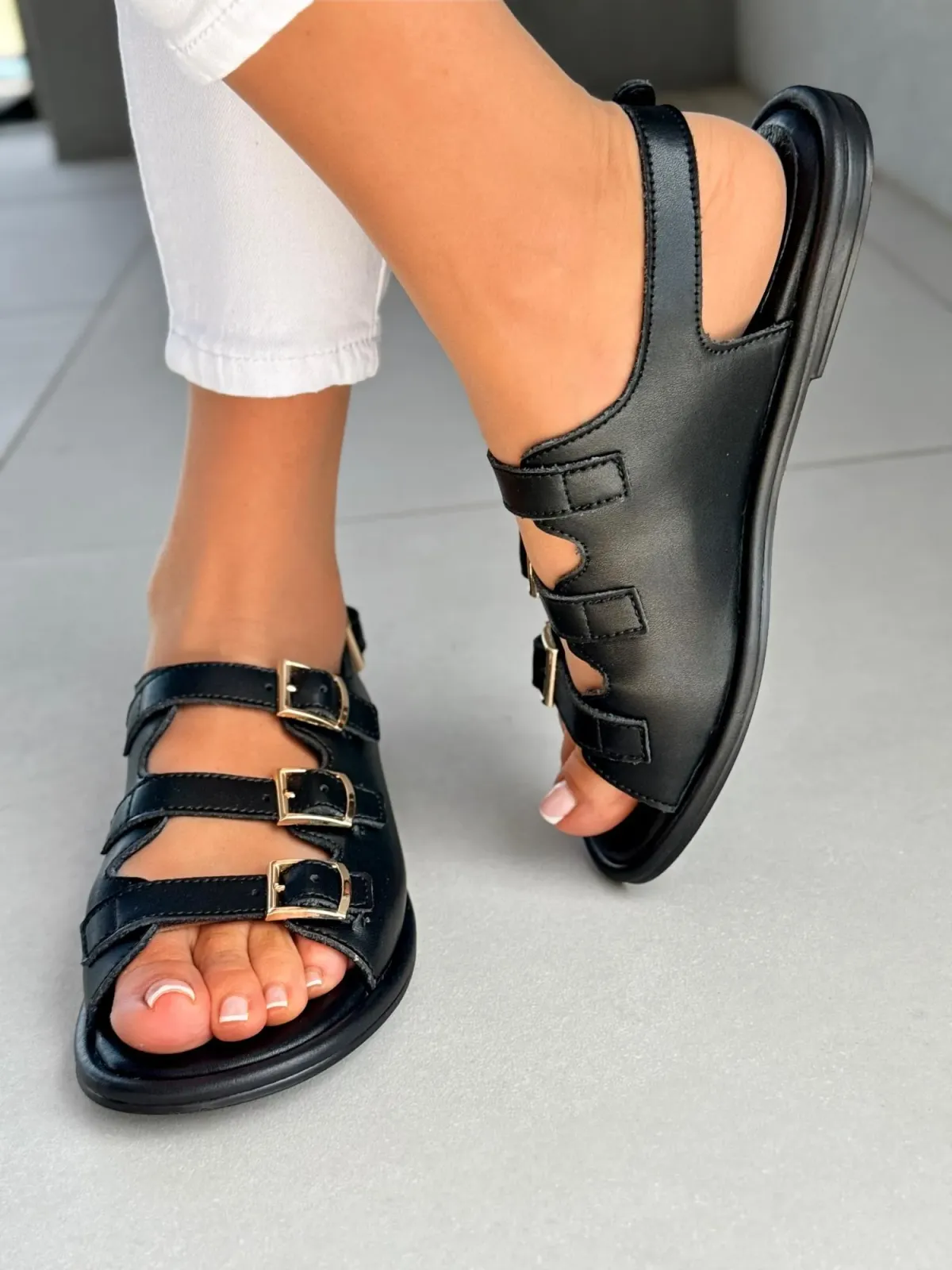 Sandałki damskie OLEKSY ze skóry naturalnej Polskiej produkcji