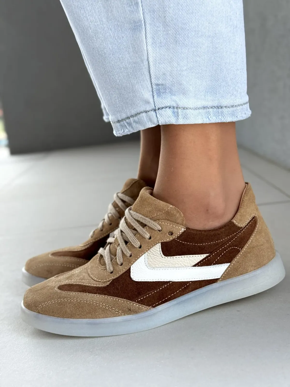 Sneakersy damskie OLEKSY ze skóry naturalnej Polskiej produkcji