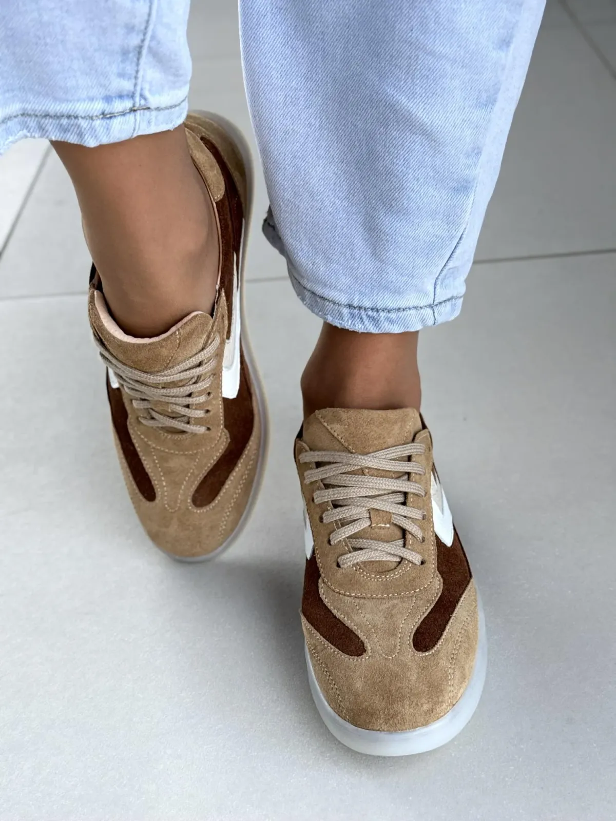 Sneakersy damskie OLEKSY ze skóry naturalnej Polskiej produkcji