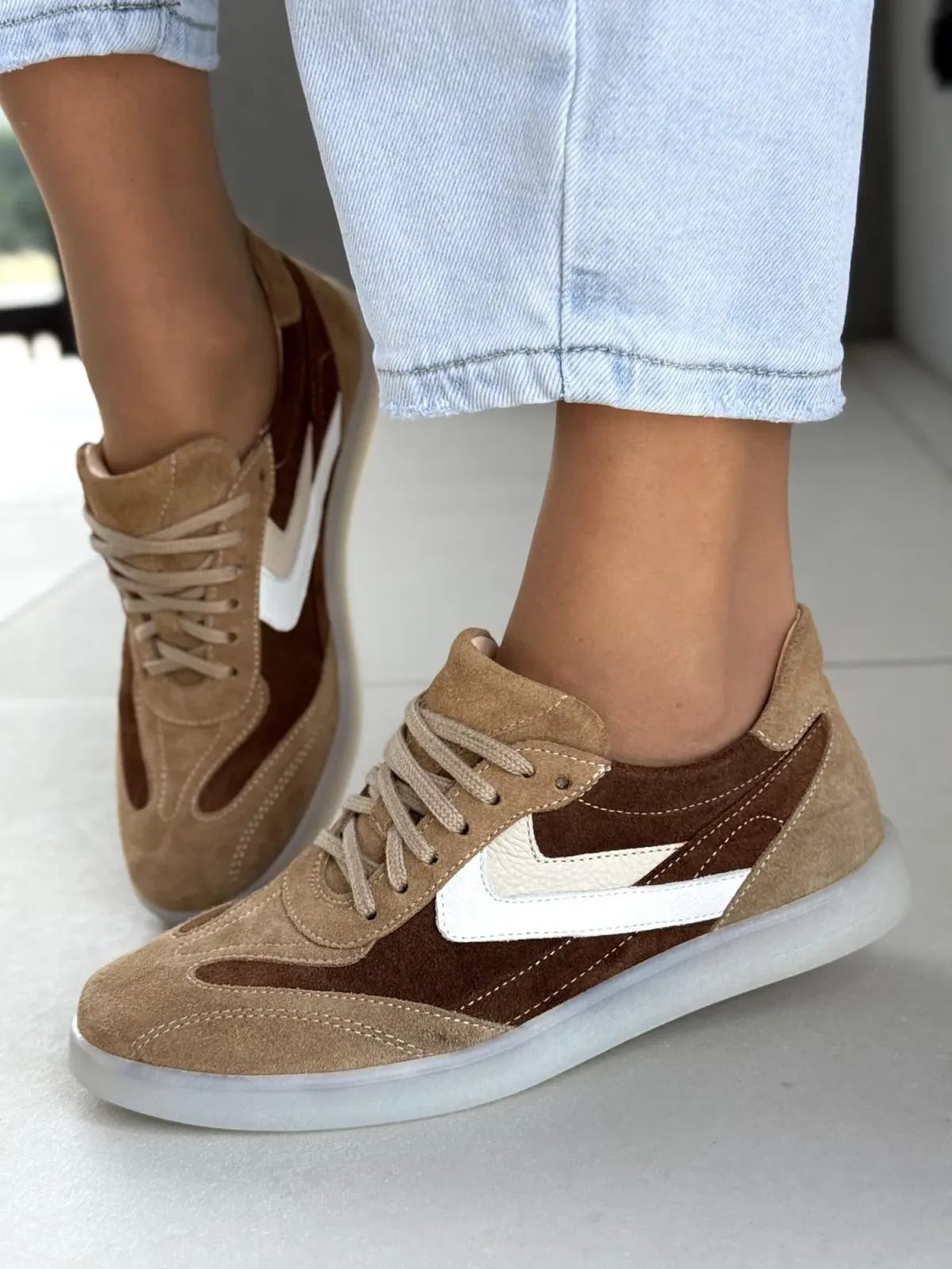 Sneakersy damskie OLEKSY ze skóry naturalnej Polskiej produkcji