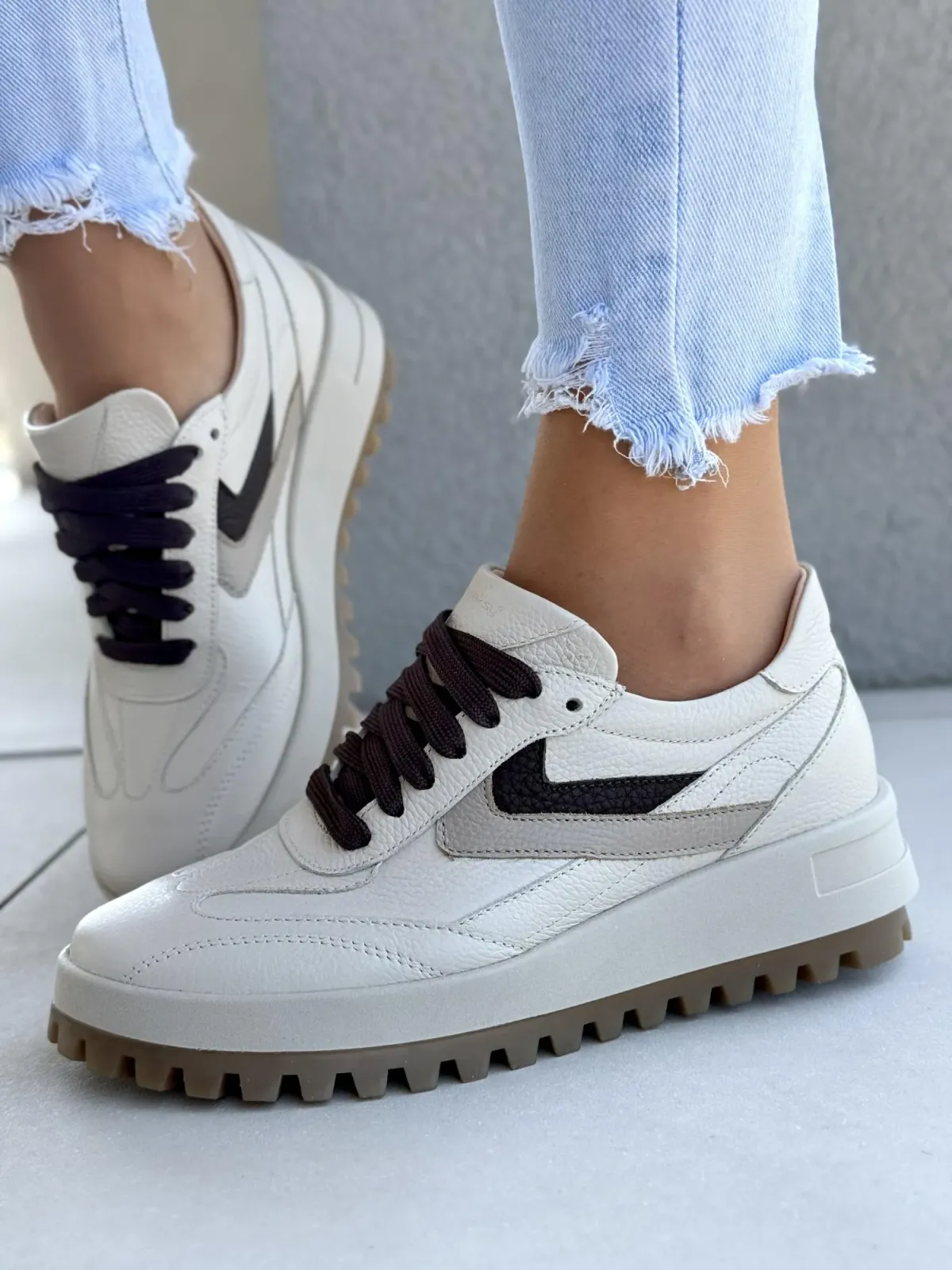 Sneakersy damskie OLEKSY ze skóry naturalnej Polskiej produkcji