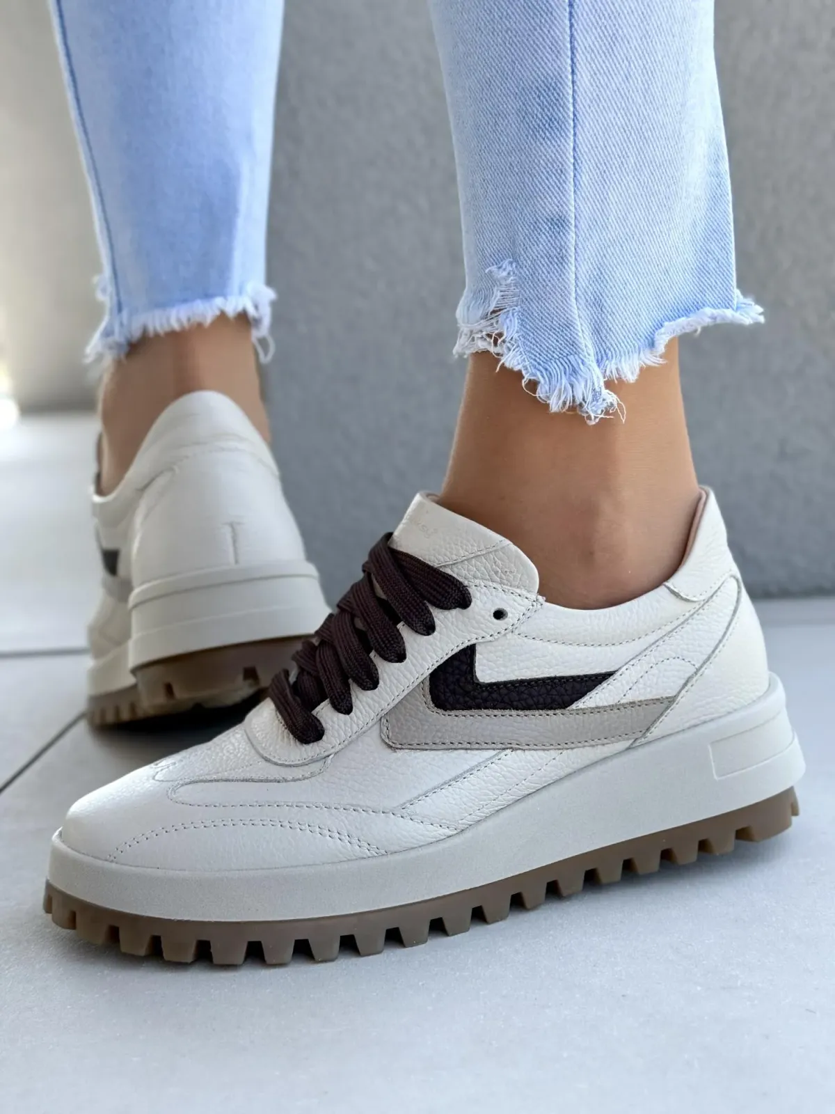 Sneakersy damskie OLEKSY ze skóry naturalnej Polskiej produkcji